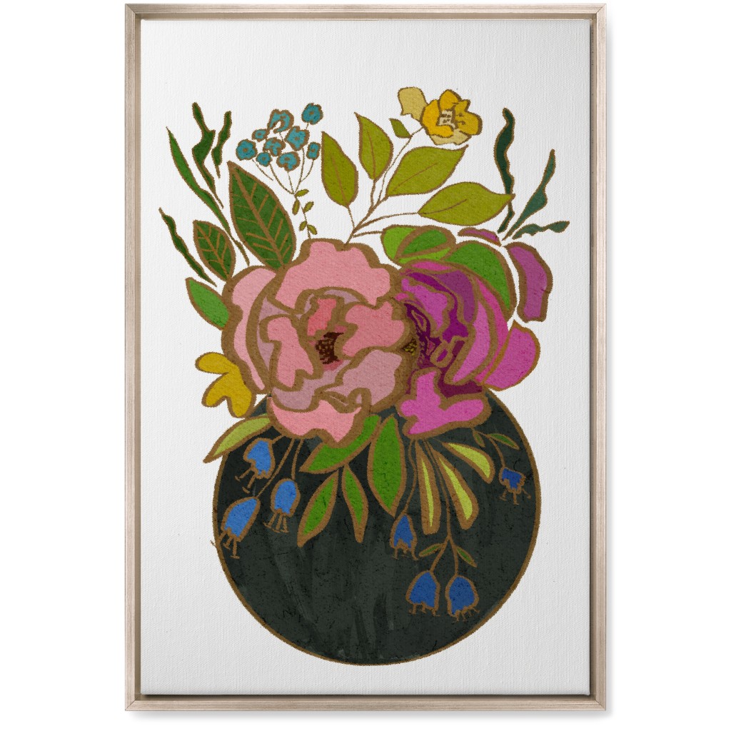 Stained Glass Garden Wall Art, Metallic, Single piece, Canvas, 20x30, Multicolor