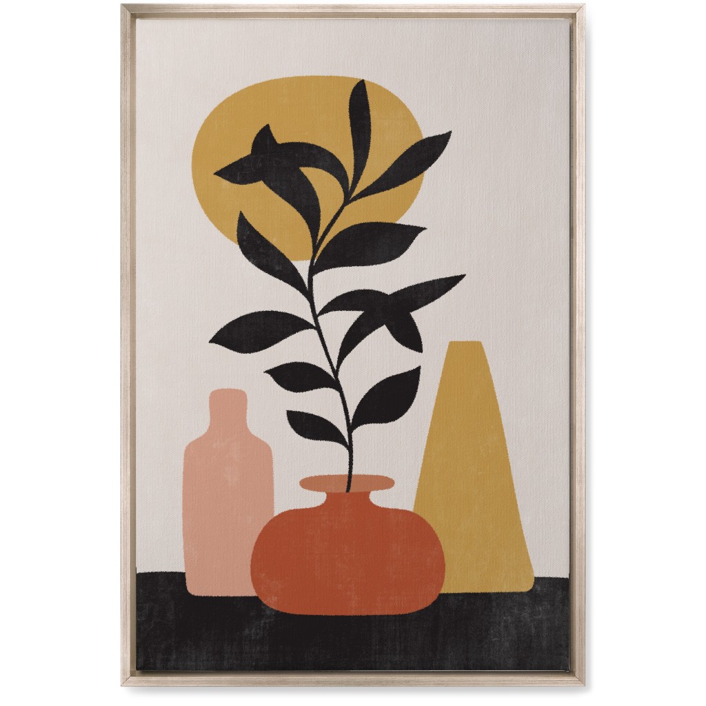 Earthen Mantel - Terracotta Wall Art, Metallic, Single piece, Canvas, 20x30, Orange