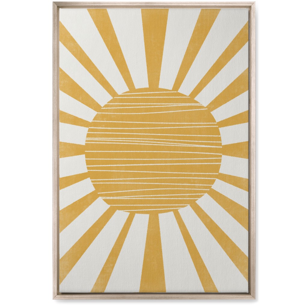 Sun Glow - Yellow and Beige Wall Art, Metallic, Single piece, Canvas, 20x30, Yellow