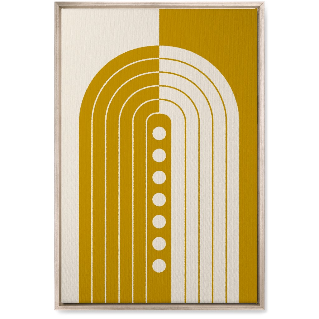 Divided Rainbow - Mustard and Beige Wall Art, Metallic, Single piece, Canvas, 20x30, Yellow, Classic Yellow