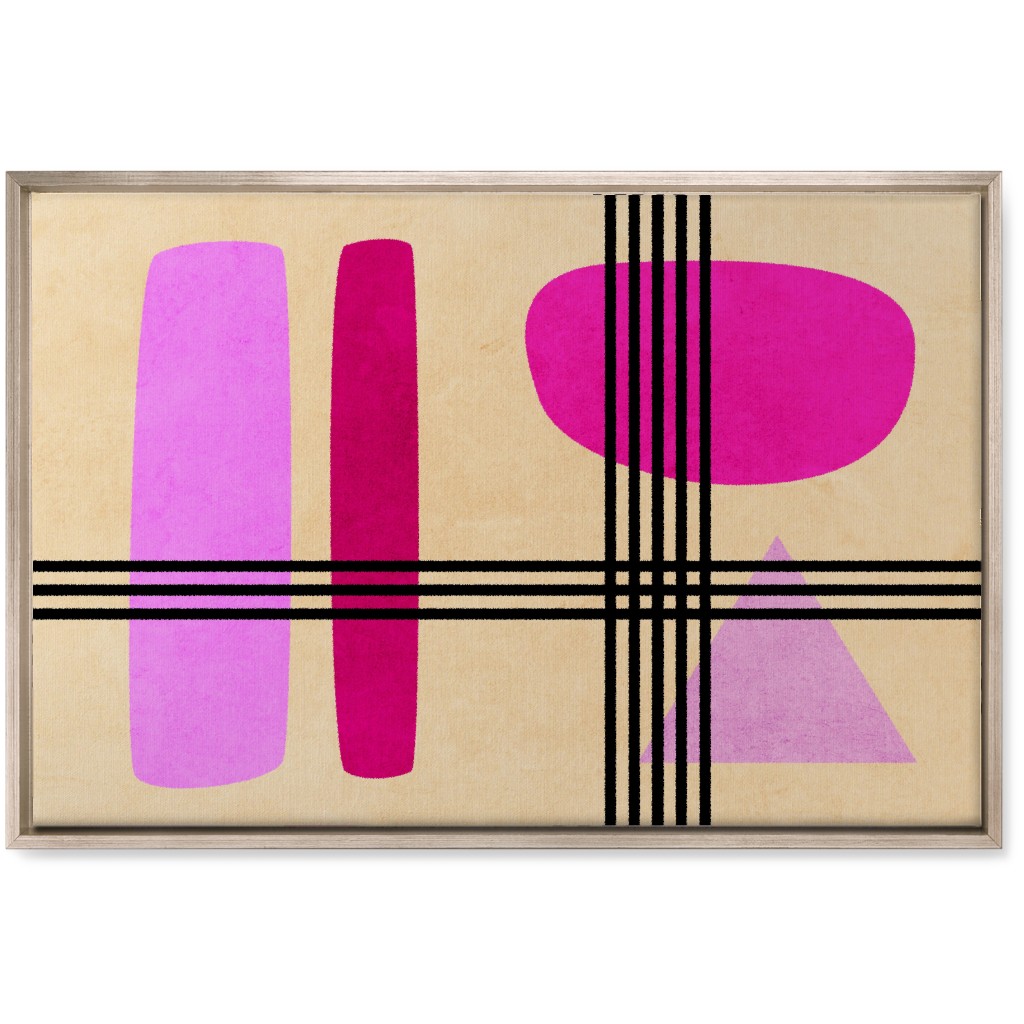 Criss-Cross Abstract Wall Art, Metallic, Single piece, Canvas, 20x30, Pink