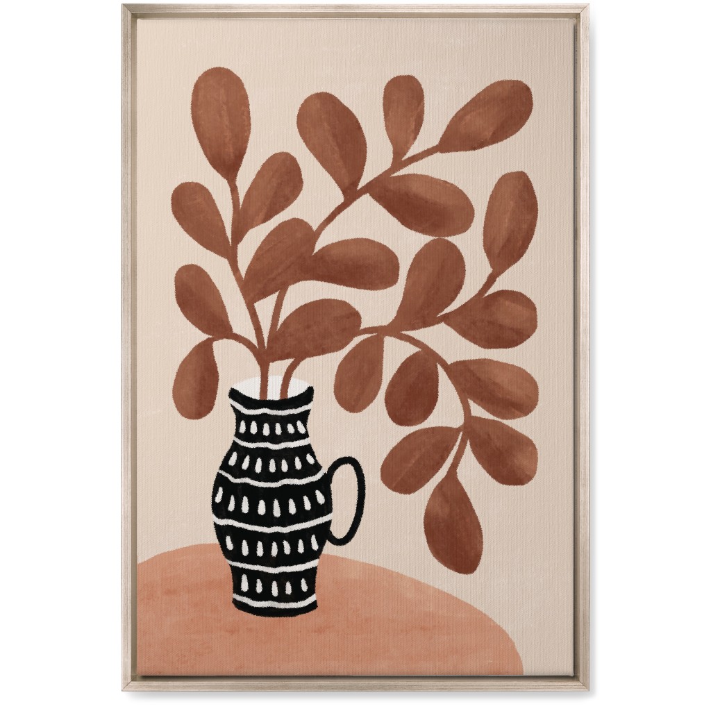 the Vase I - Neutral Wall Art, Metallic, Single piece, Canvas, 20x30, Brown
