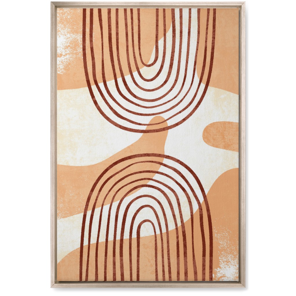 Desert Abstract - Earthy Warm Tones Wall Art, Metallic, Single piece, Canvas, 20x30, Orange