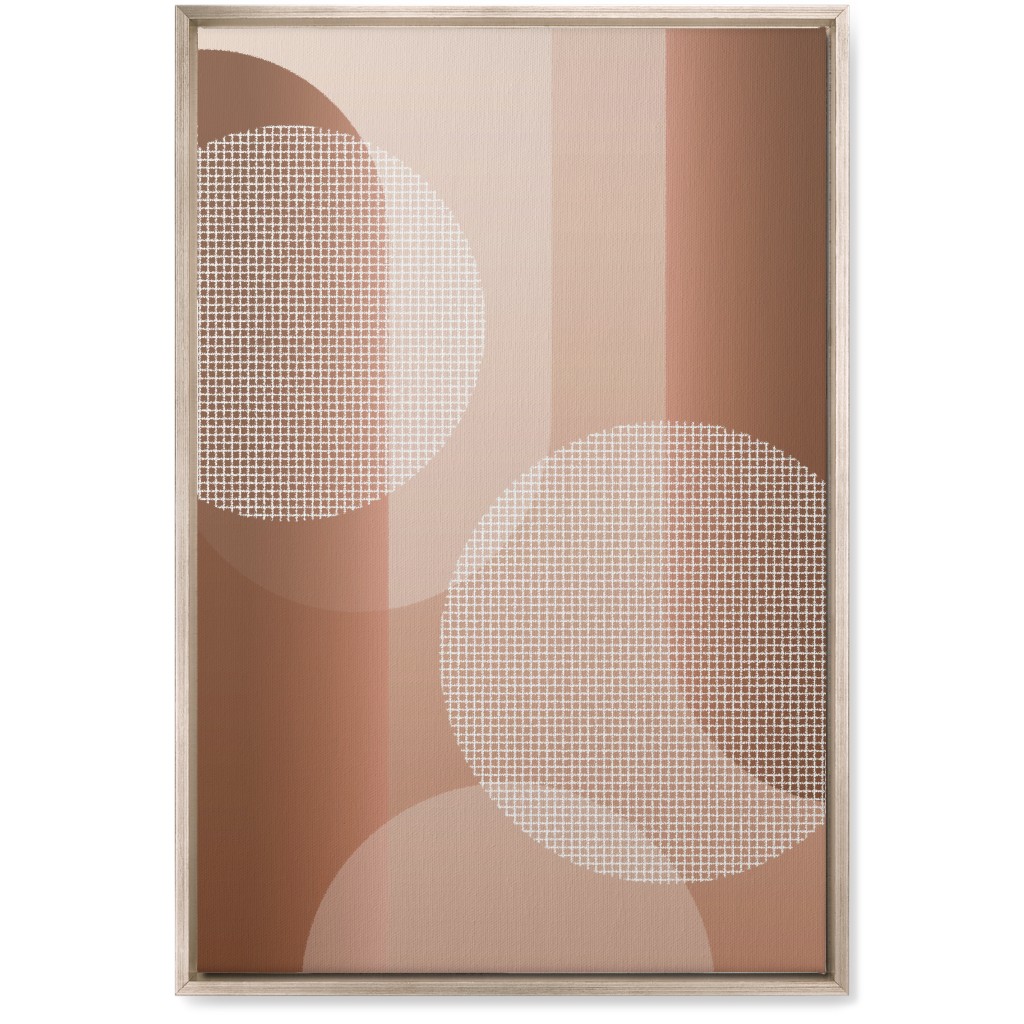 Geometric Arches and Circles - Neutral Wall Art, Metallic, Single piece, Canvas, 20x30, Pink, Bright Pink