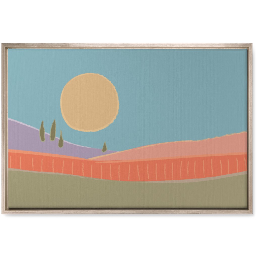 Simple Landscape Wall Art, Metallic, Single piece, Canvas, 20x30, Multicolor, Oasis