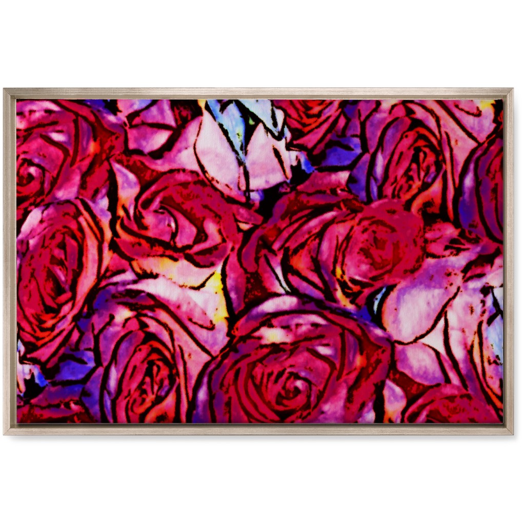 David's Roses - Pink Wall Art, Metallic, Single piece, Canvas, 20x30, Pink