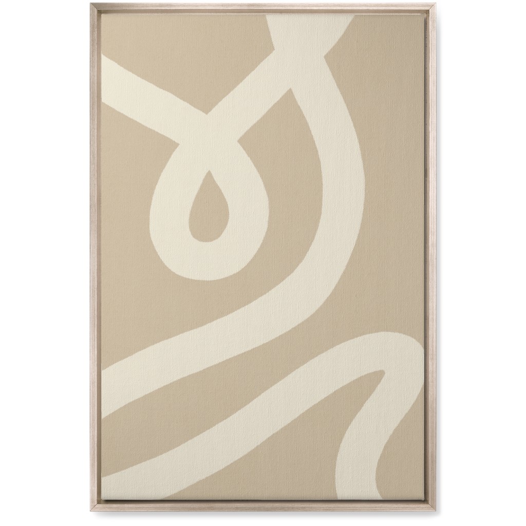 Tangled Brush Strokes V Wall Art, Metallic, Single piece, Canvas, 20x30, Beige, Wheat