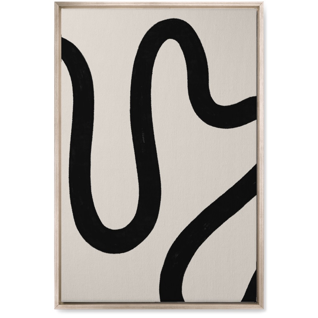 Tangled Brush Strokes Iii Wall Art, Metallic, Single piece, Canvas, 20x30, Beige, Black