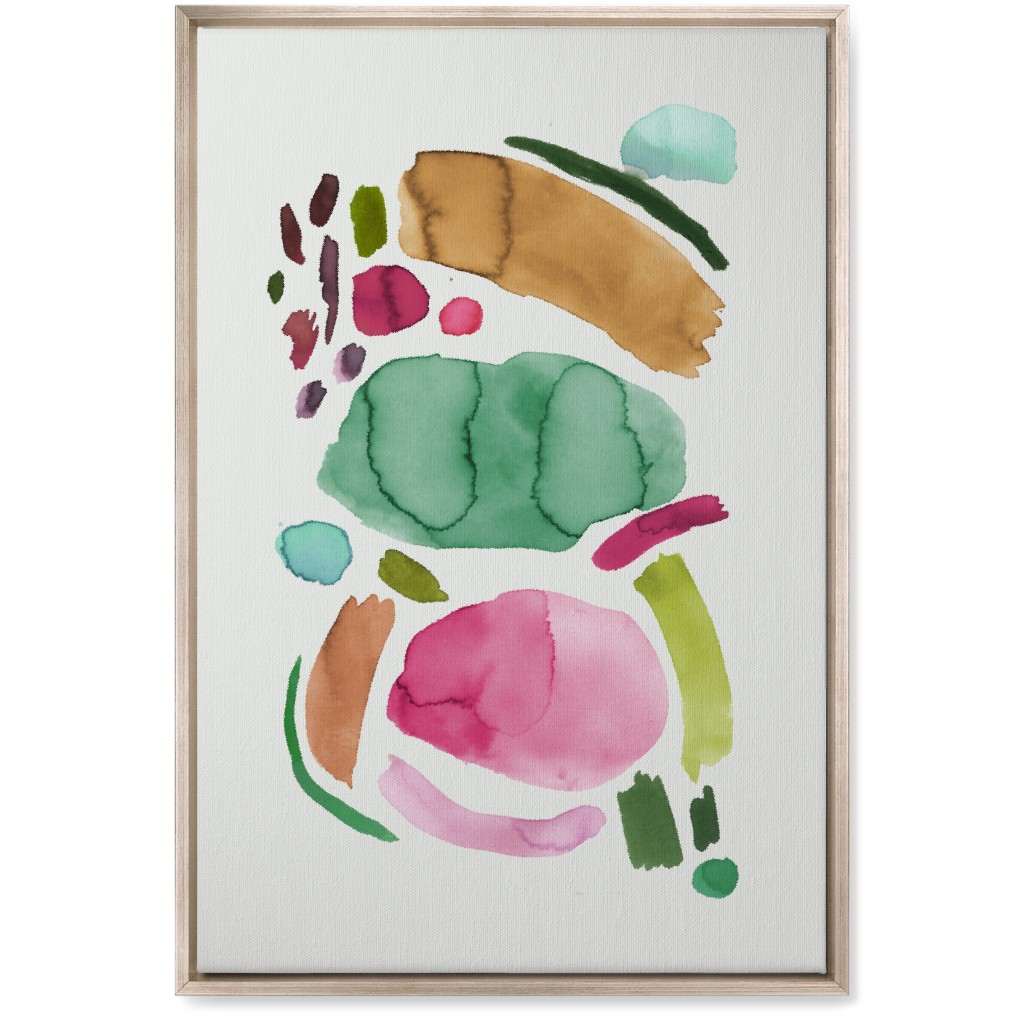 Minimal Watercolor Abstract - Multi Wall Art, Metallic, Single piece, Canvas, 20x30, Multicolor