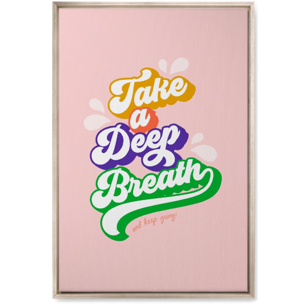Take a Deep Breath - Multi on Pink Wall Art, Metallic, Single piece, Canvas, 20x30, Multicolor