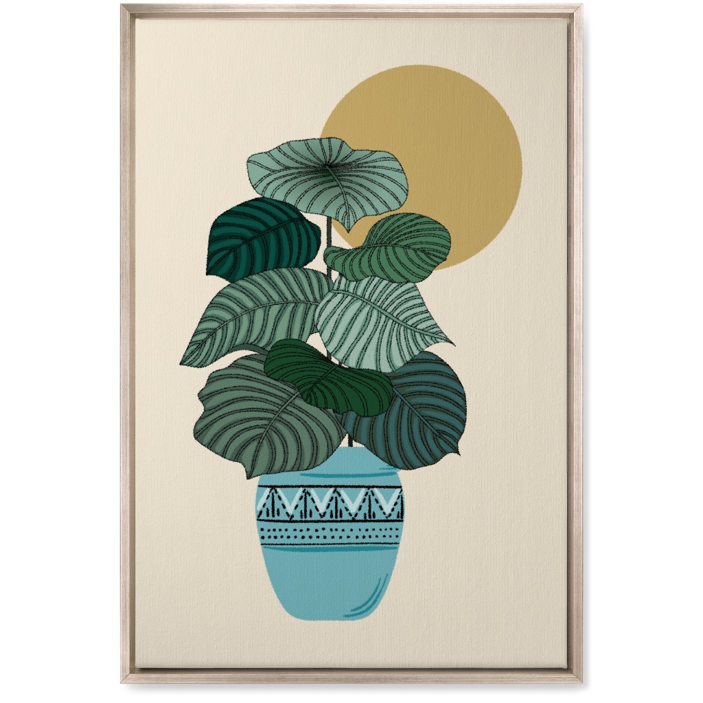Calla - Green and Beige Wall Art, Metallic, Single piece, Canvas, 20x30, Green
