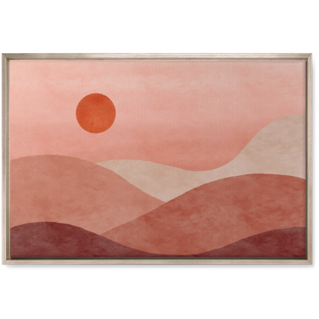 a Desert Sunset - Neutral Wall Art, Metallic, Single piece, Canvas, 20x30, Pink, Bright Pink