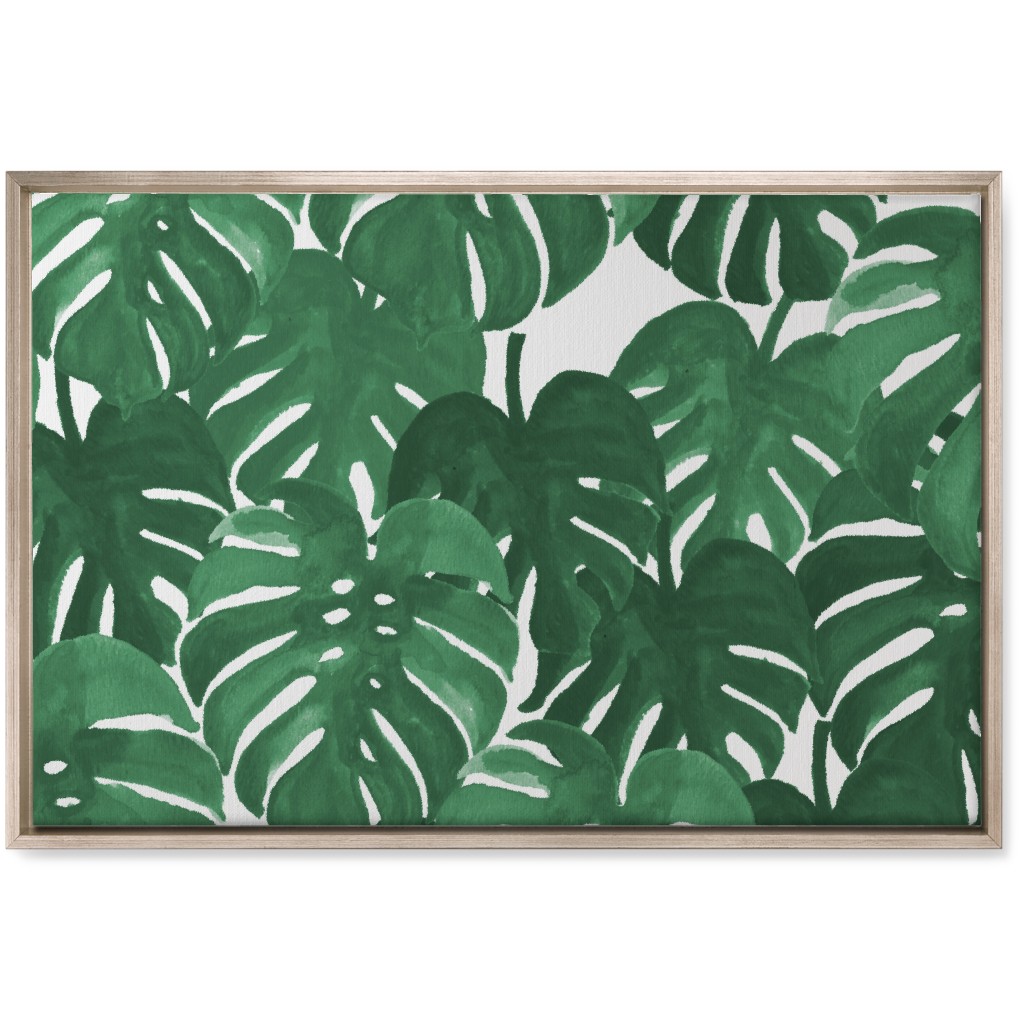 Tropical Palms - Green Wall Art, Metallic, Single piece, Canvas, 20x30, Green