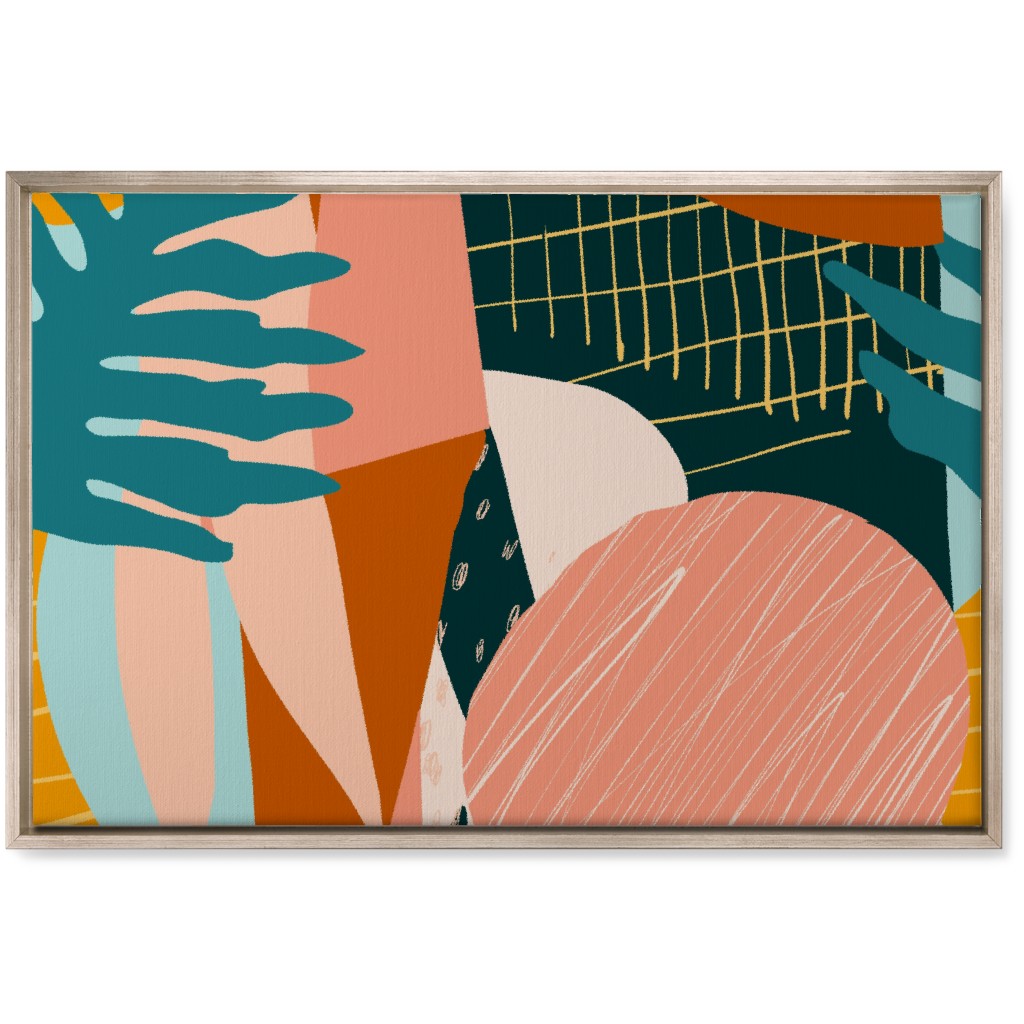 Abstract Collage - Multi Wall Art, Metallic, Single piece, Canvas, 20x30, Multicolor