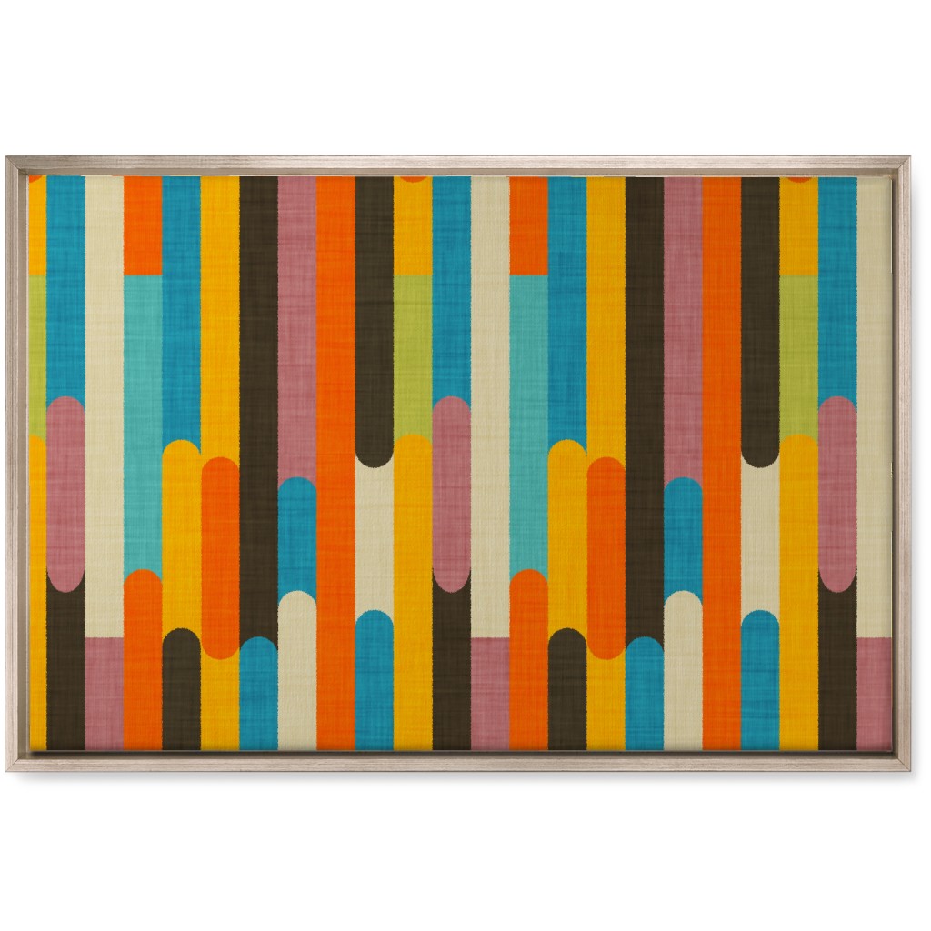 Retro Colorblock Sticks - Multi Wall Art, Metallic, Single piece, Canvas, 20x30, Multicolor