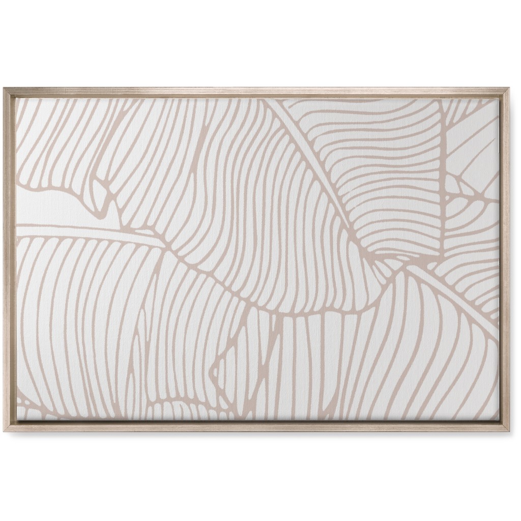 Banana Leaf - Blush Wall Art, Metallic, Single piece, Canvas, 20x30, Beige, Pearl