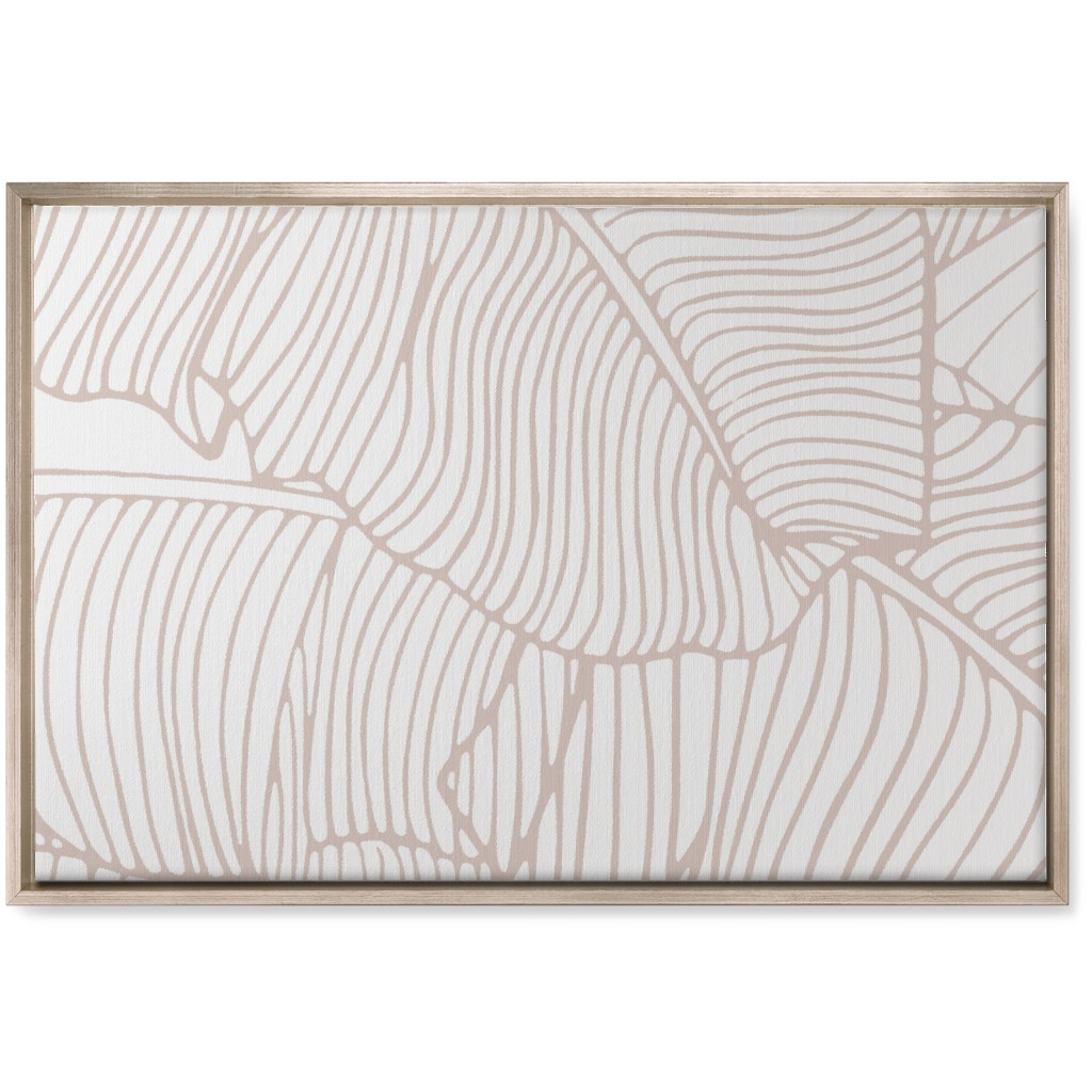 Banana Leaf - Blush Wall Art, Metallic, Single piece, Canvas, 20x30, Beige