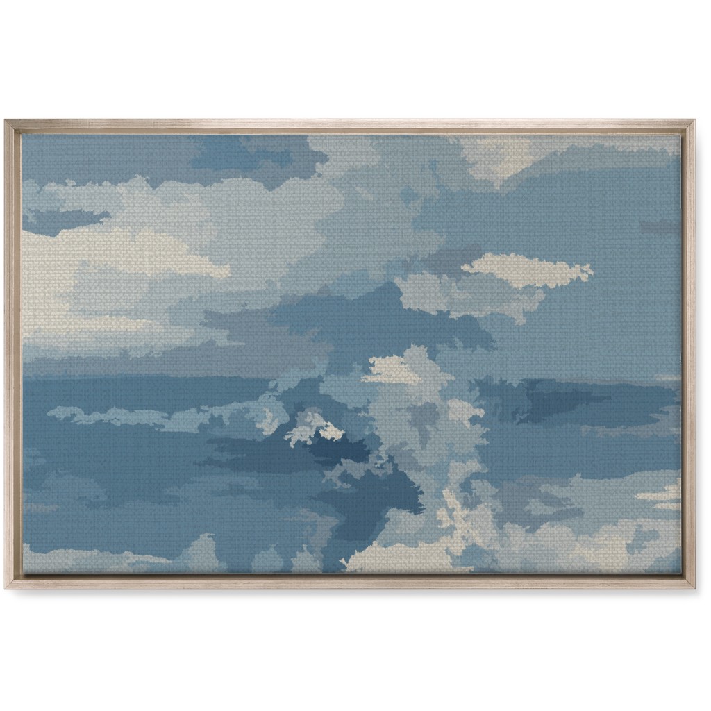 Rough Seas in My Dreams - Blue Wall Art, Metallic, Single piece, Canvas, 20x30, Blue