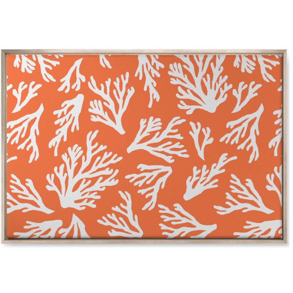 Coral - in Coral Wall Art, Metallic, Single piece, Canvas, 24x36, Orange