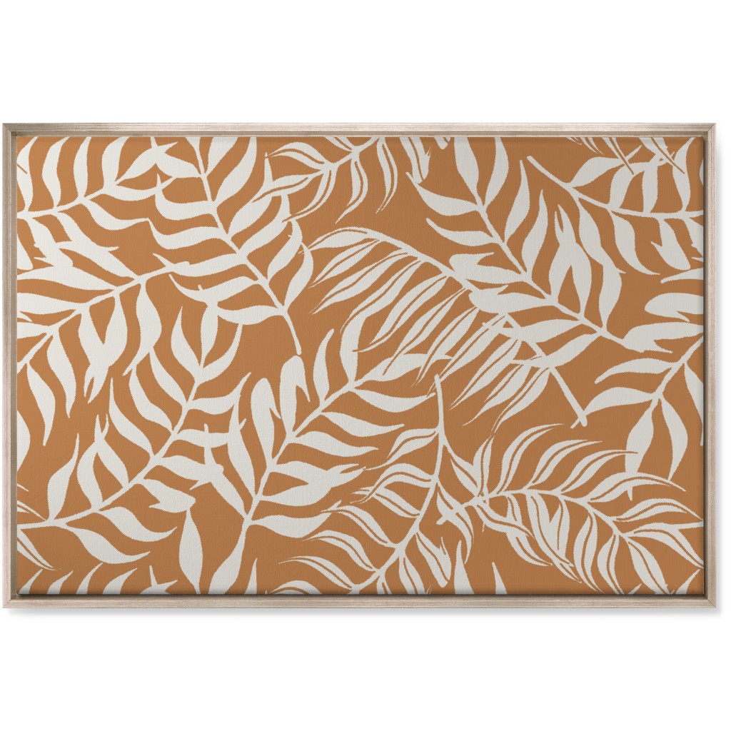 Moving Palms Wall Art, Metallic, Single piece, Canvas, 24x36, Orange, Pueblo