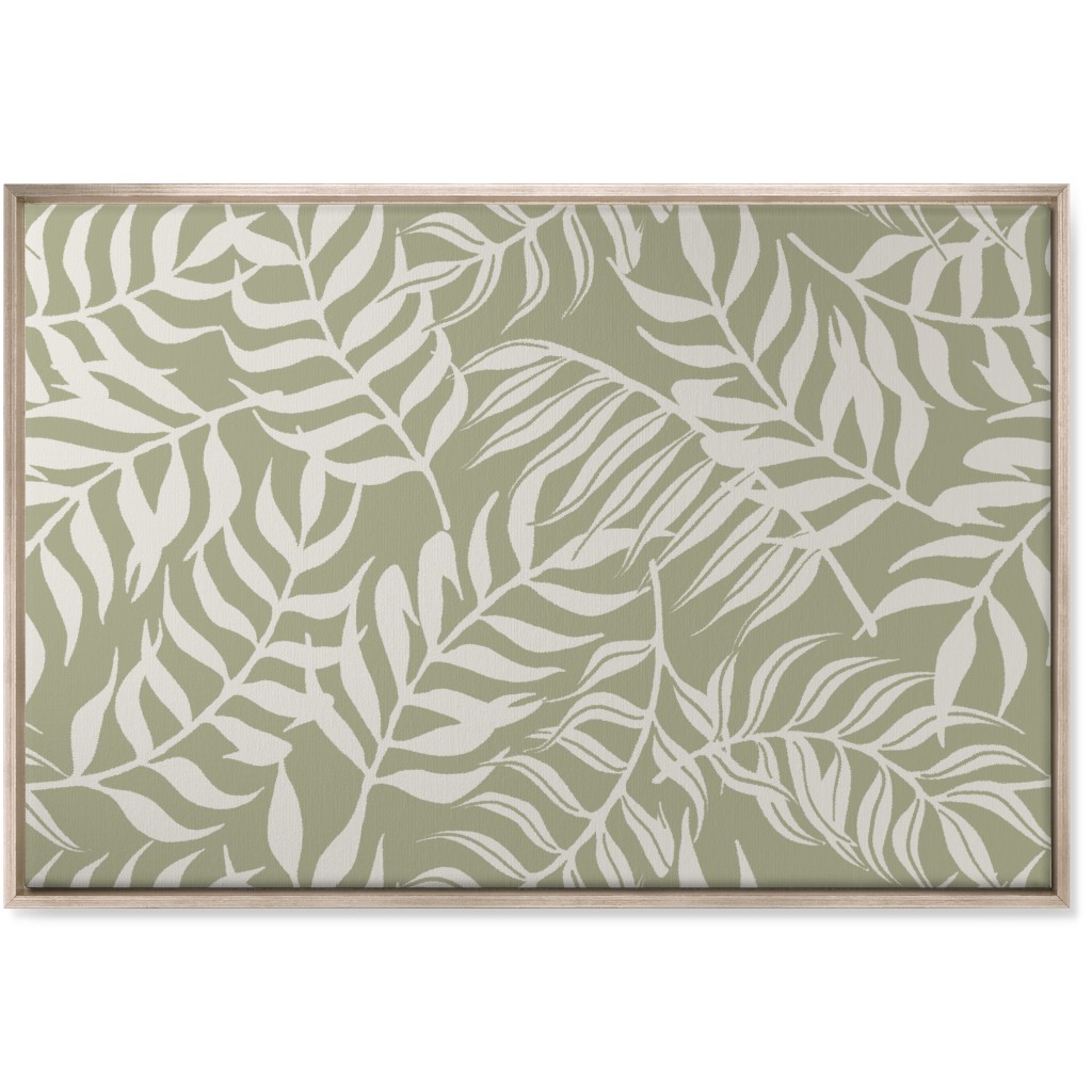 Moving Palms Wall Art, Metallic, Single piece, Canvas, 24x36, Green, Sage