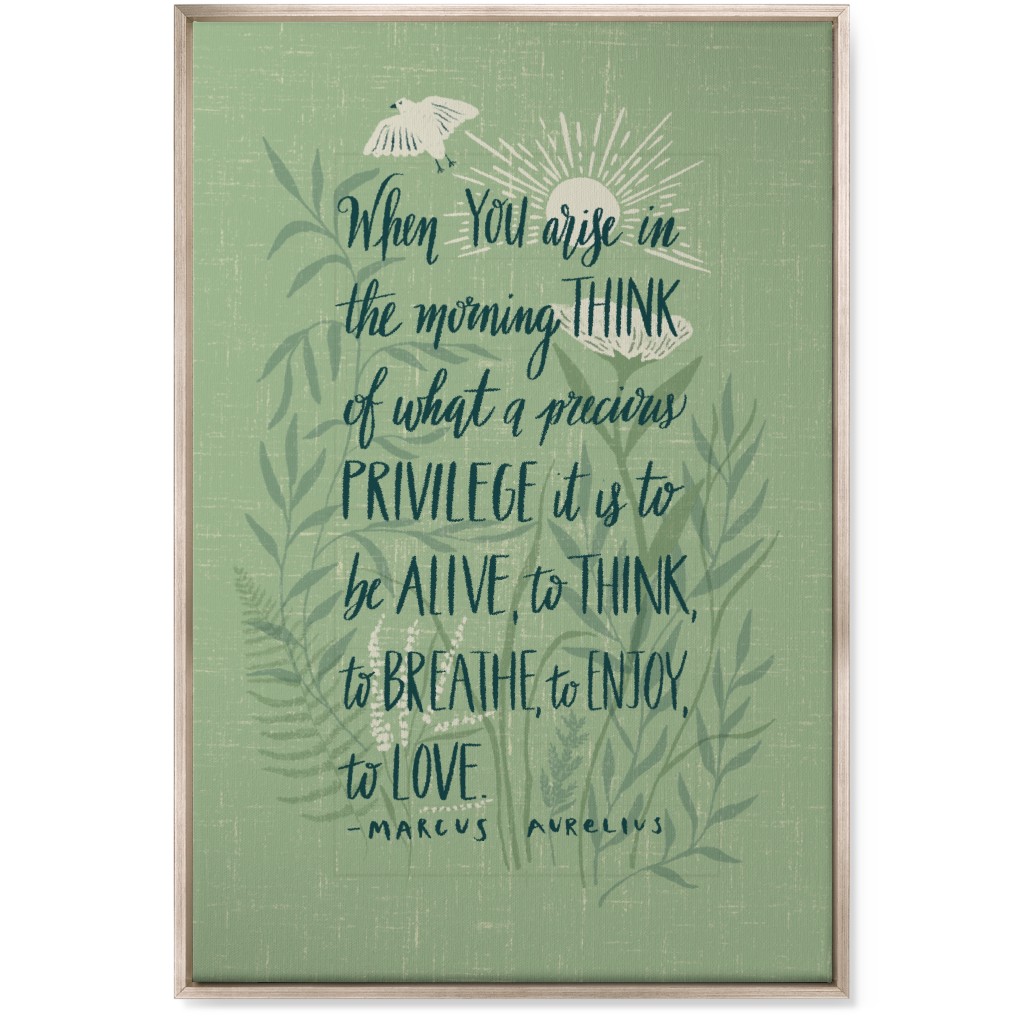 Precious Morning Wall Art, Metallic, Single piece, Canvas, 24x36, Green, Julep