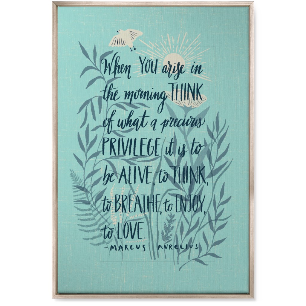 Precious Morning Wall Art, Metallic, Single piece, Canvas, 24x36, Blue