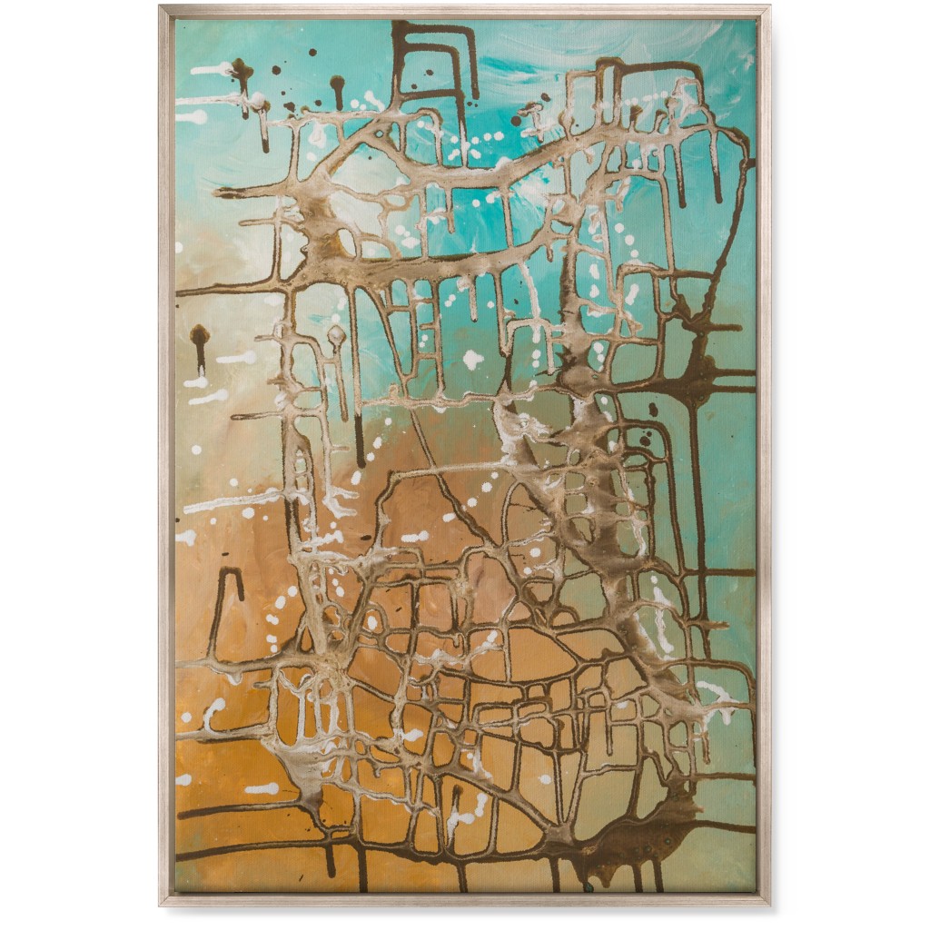 Caribbean Feeling - Multi Wall Art, Metallic, Single piece, Canvas, 24x36, Green, Classic Green