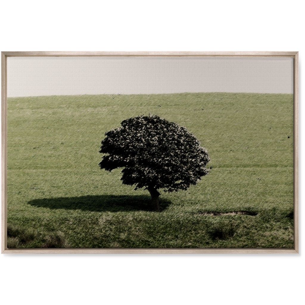 Cotton Wood Tree Wall Art, Metallic, Single piece, Canvas, 24x36, Green, Classic Green