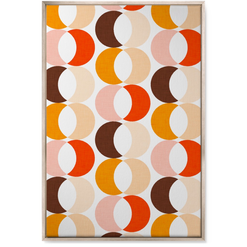 Retro Moon - Warm Wall Art, Metallic, Single piece, Canvas, 24x36, Multicolor
