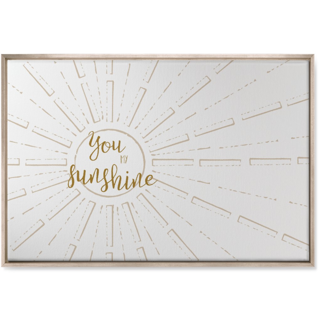 You Are My Sunshine - White and Golden Wall Art, Metallic, Single piece, Canvas, 24x36, Yellow, Classic Yellow