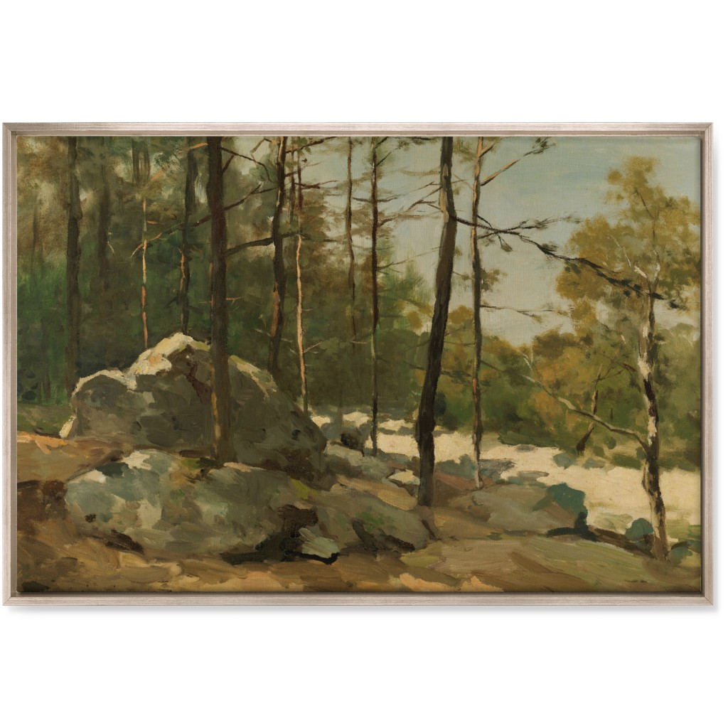 Rocky Edge Wall Art, Metallic, Single piece, Canvas, 24x36, Green, Classic Green