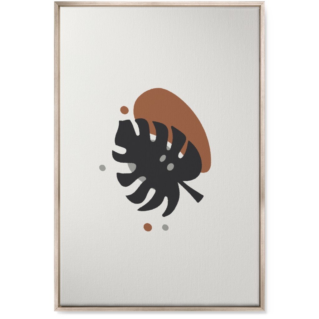 Shapes and Fern Leaf Iii Wall Art, Metallic, Single piece, Canvas, 24x36, Brown, Toast