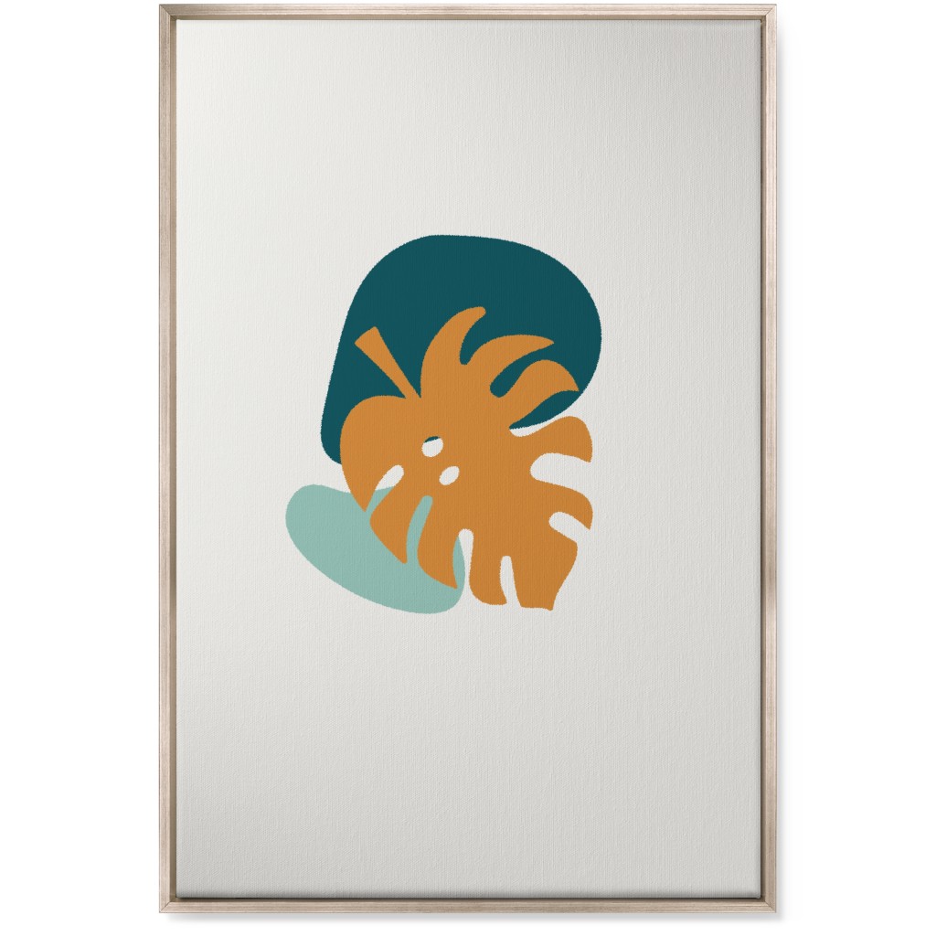 Shapes and Fern Leaf Ii Wall Art, Metallic, Single piece, Canvas, 24x36, Multicolor, Ink Spot