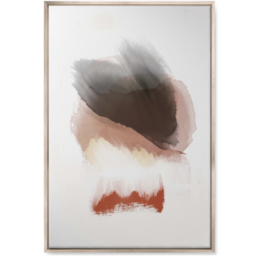 Abstract Sunset - Neutral Wall Art, Metallic, Single piece, Canvas, 24x36, Pink