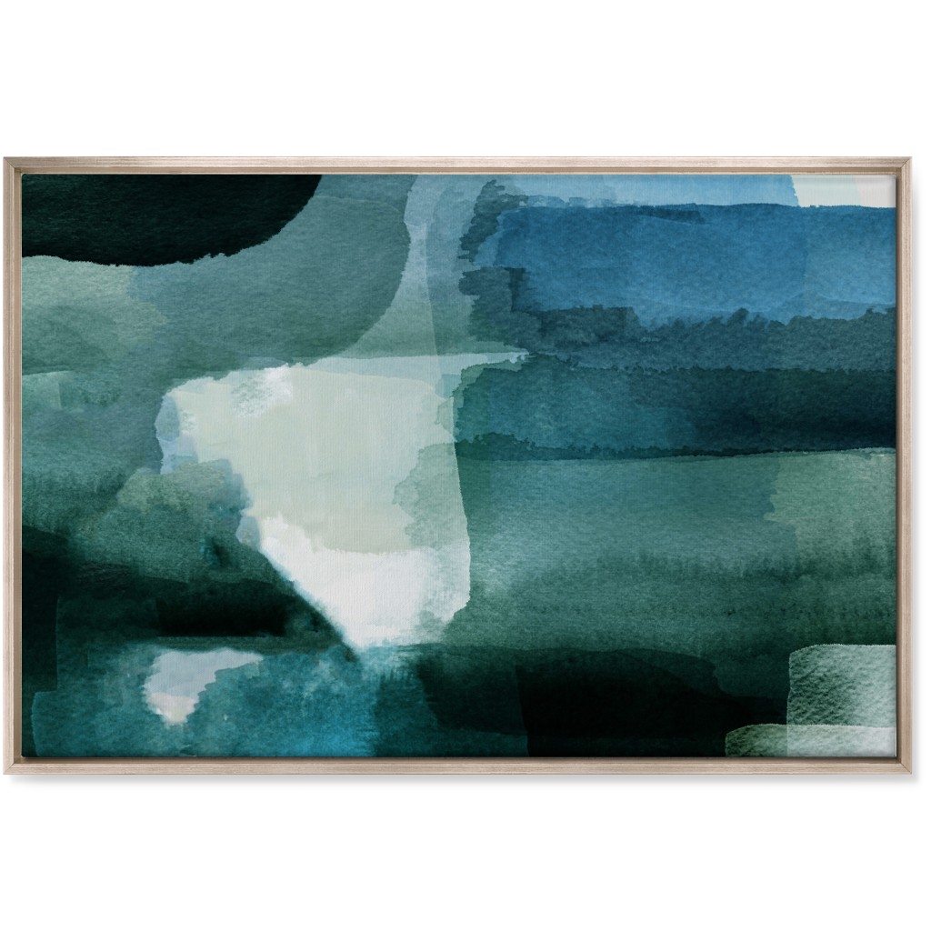Abyss - Green and Blue Wall Art, Metallic, Single piece, Canvas, 24x36, Green, Classic Green