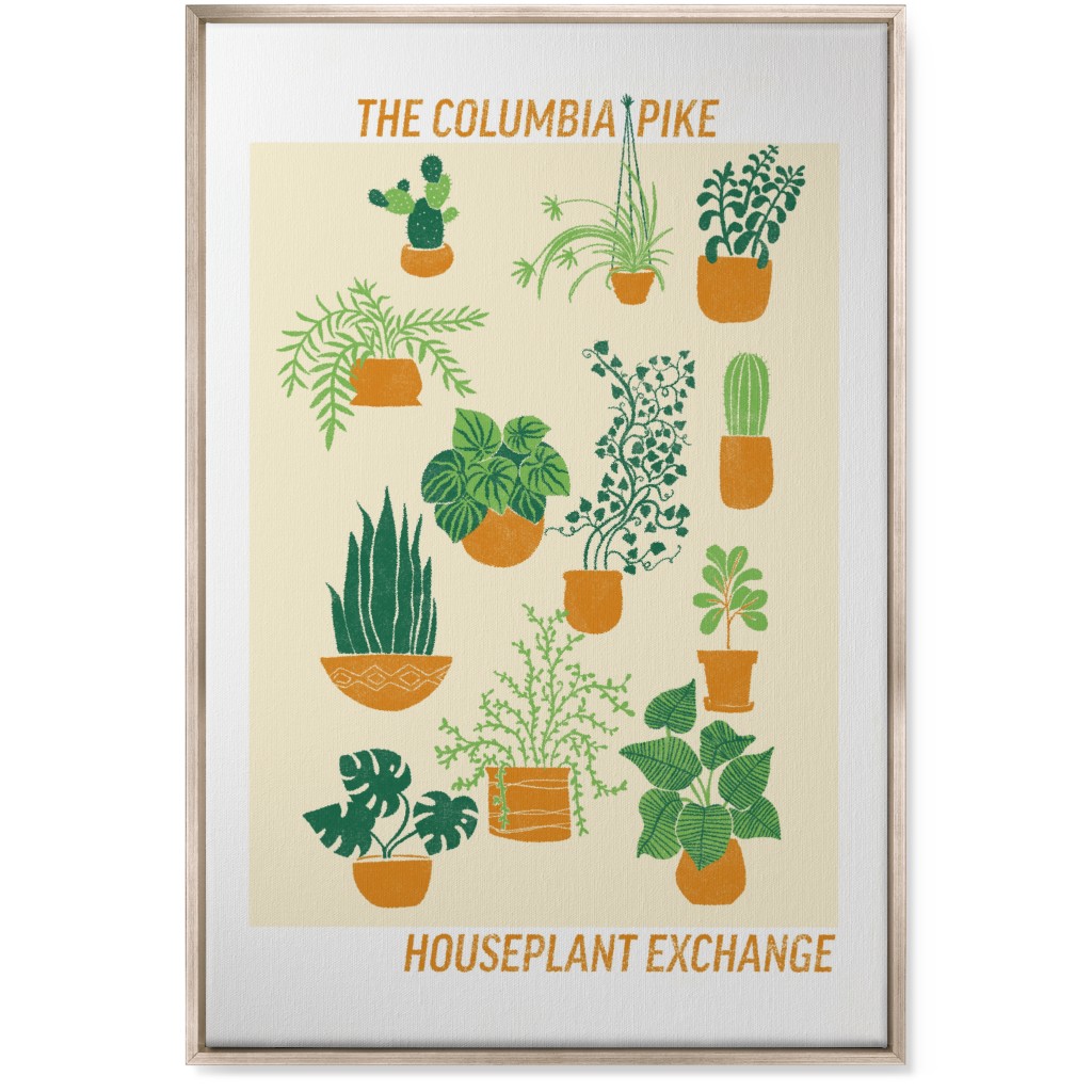 Houseplant Exchange - Green and Cream Wall Art, Metallic, Single piece, Canvas, 24x36, Green, Classic Green