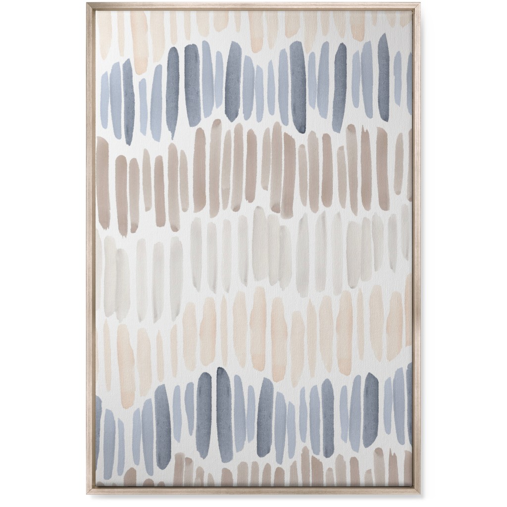 Many Brushstrokes Wall Art, Metallic, Single piece, Canvas, 24x36, Blue