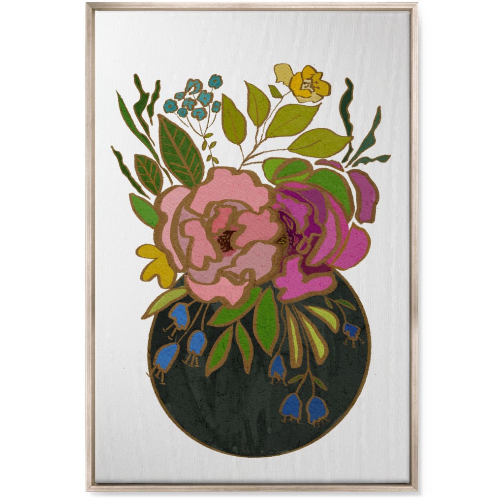 Stained Glass Garden Wall Art, Metallic, Single piece, Canvas, 24x36, Multicolor