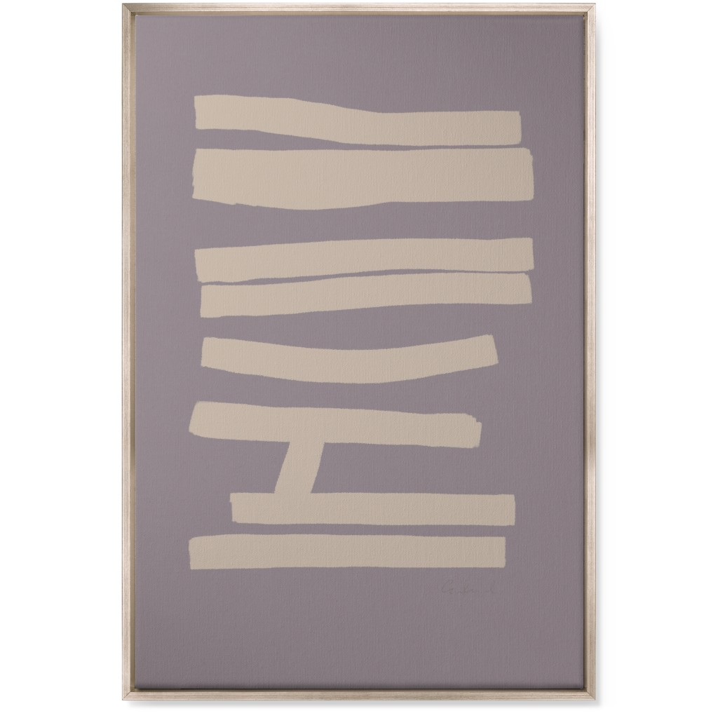 Bold Abstract Stripes Wall Art, Metallic, Single piece, Canvas, 24x36, Purple, Clay