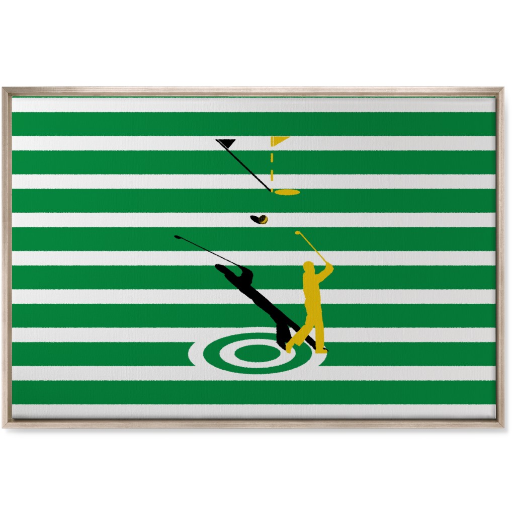 Golf Golden Shot - Green Wall Art, Metallic, Single piece, Canvas, 24x36, Green, Classic Green