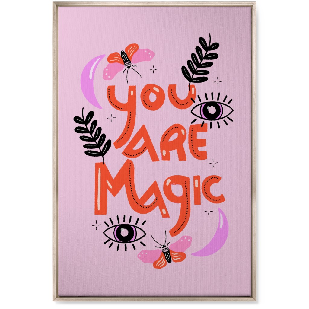 You Are Magin - Red and Pink Wall Art, Metallic, Single piece, Canvas, 24x36, Pink