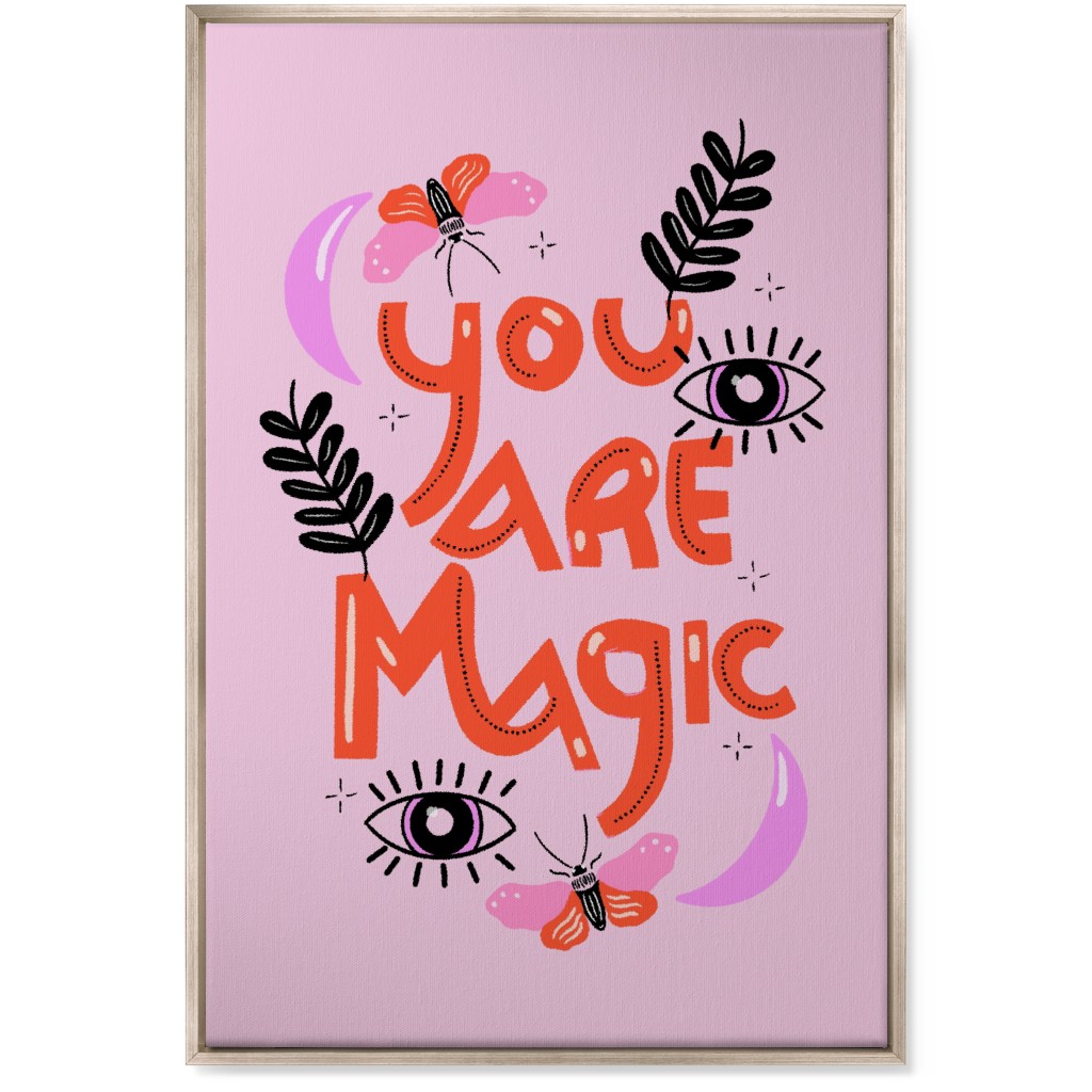 You Are Magin - Red and Pink Wall Art, Metallic, Single piece, Canvas, 24x36, Pink, Bright Pink