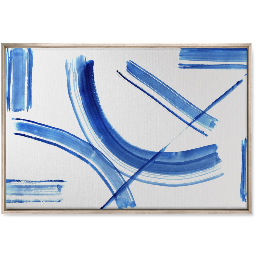 Watercolor Intersection of Minds Wall Art, Metallic, Single piece, Canvas, 24x36, Blue, True Blue