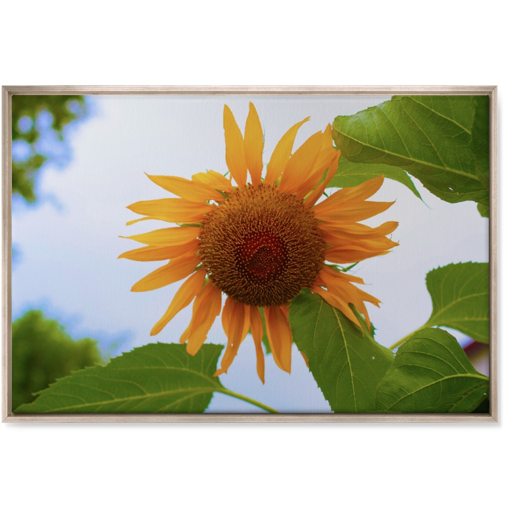 Sunny Sunflower - Yellow Wall Art, Metallic, Single piece, Canvas, 24x36, Yellow