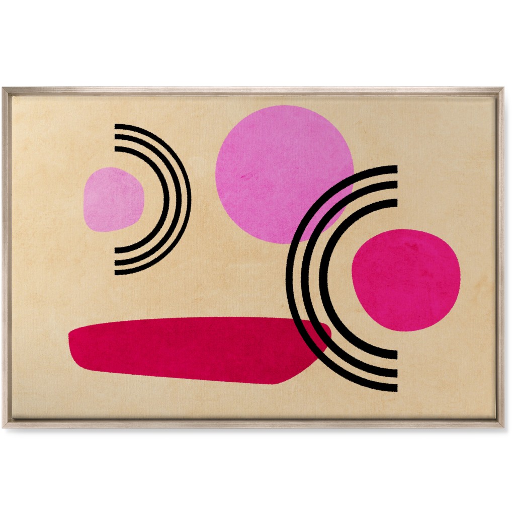 Cups & Saucers Abstract Wall Art, Metallic, Single piece, Canvas, 24x36, Pink, Candy