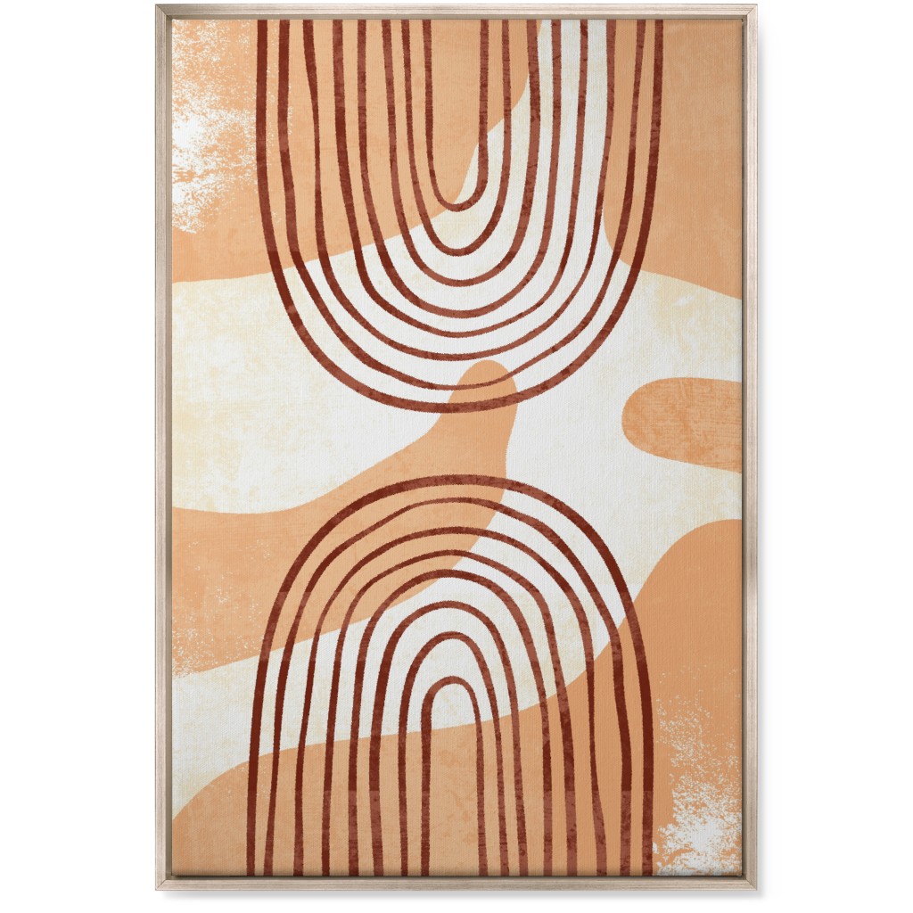 Desert Abstract - Earthy Warm Tones Wall Art, Metallic, Single piece, Canvas, 24x36, Orange