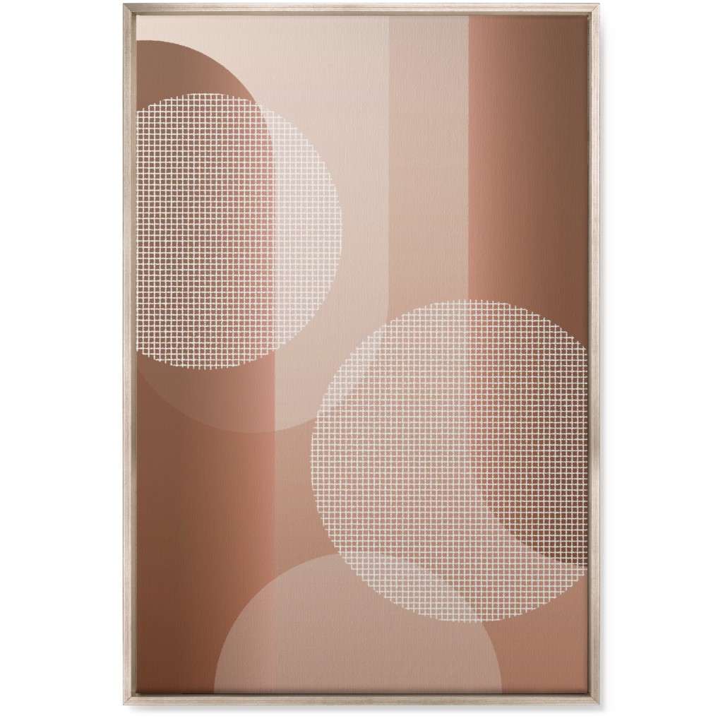 Geometric Arches and Circles - Neutral Wall Art, Metallic, Single piece, Canvas, 24x36, Pink