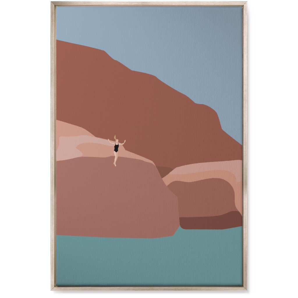 Jump! - Multi Wall Art, Metallic, Single piece, Canvas, 24x36, Pink, Bright Pink