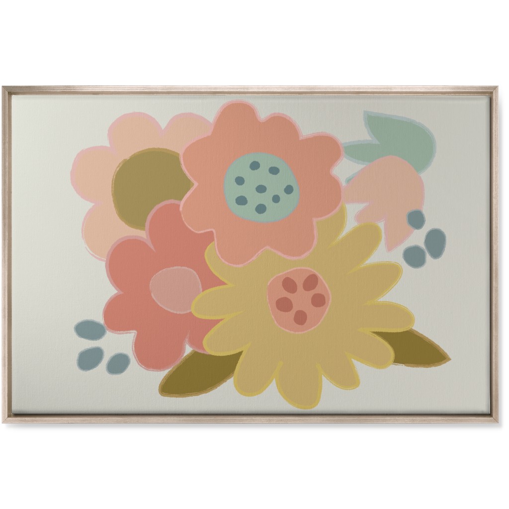 Bold Flowers - Bright Wall Art, Metallic, Single piece, Canvas, 24x36, Multicolor